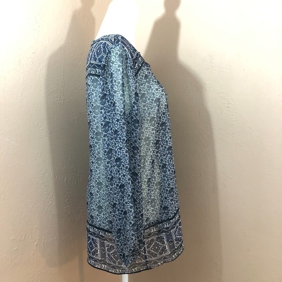 CALYPSO ST BARTH Sheer Print V Neck Tunic Top Sz S - Picture 5 of 9